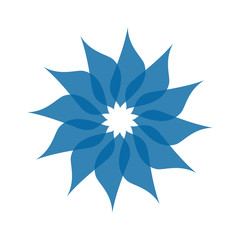 Light blue abstract geometric flower logo template. Business abstract icon isolated on white. Use for logo, sign, symbol, web, label, icon. Vector illustration