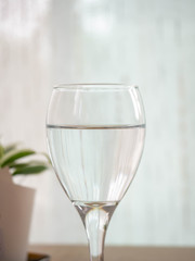 Wine glass,Drink Water Refreshing ,Background,Closeup,Clear water