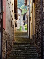 Fototapeta na wymiar narrow street of a mountain italian village