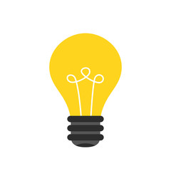 Light bulb icon over white background. Idea concept. Flat cartoon style. Vector illustration.
