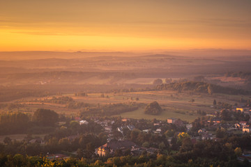 View from mount Zborow - Rocky hill in the Jura Krakowsko-Czestochowska, Silesia, Poland