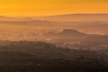 View from mount Zborow - Rocky hill in the Jura Krakowsko-Czestochowska, Silesia, Poland