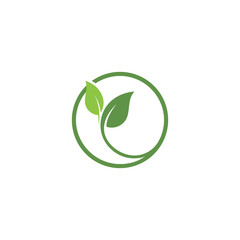 Logos of green Tree leaf ecology nature element
