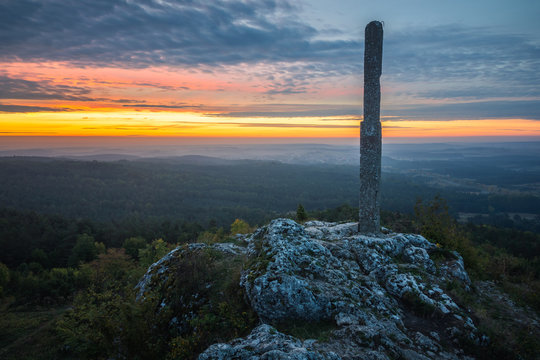 Mount Zborow - Rocky hill in the Jura Krakowsko-Czestochowska, Silesia, Poland