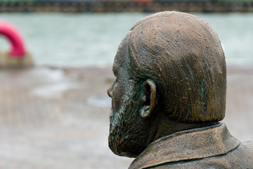 Statue of Kr. Valdemara on coast.