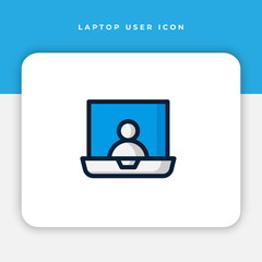 Simple icon of Laptop User Related Vector Line. EPS 10