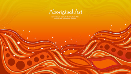 Aboriginal dot art vector banner with text. © rashmisingh