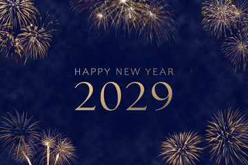 happy new year 2029 greeting card - obrazy, fototapety, plakaty