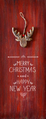 Christmas greeteng card with raindeer. - 290691911