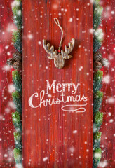 Christmas greeteng card with raindeer. - 290692185