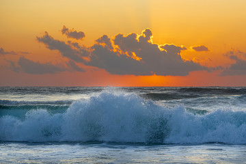 Golden sunrise at the sea