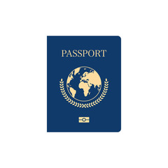 International passport blue cover template. Vector illustration.