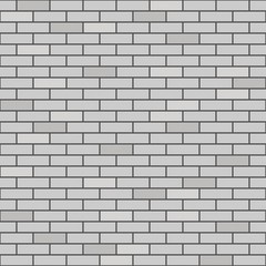 Fototapeta premium Vector gray and white structural brick wall seamless pattern. Industrial grunge background, design element. Abstract halftone illustration with copy space. Realistic textured brick wall.