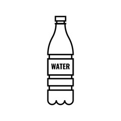 Plastic bottle of water. Line bottle Icon. Vector illustration.