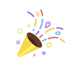 Cartoon party popper. Vector illustration.