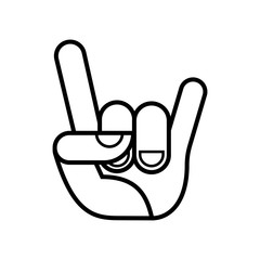 Obraz premium Rock and roll sign line and glyph icon. Vector illustration.