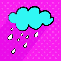 Clouds and water drops set icon in variety colors.