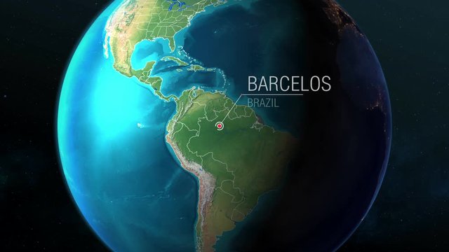 Brazil - Barcelos - Zooming from space to earth