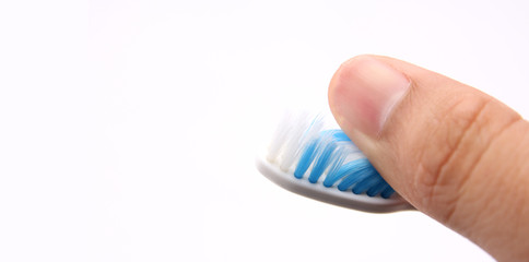 Close up Toothbrush isolated on a white background.