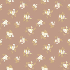 Fashionable pattern in small flowers. Floral seamless background for textiles, fabrics, covers, wallpapers, print, gift wrapping and scrapbooking. Raster copy.