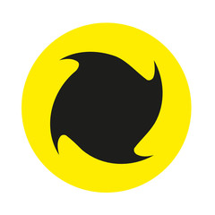 Obraz na płótnie Canvas Black blade and yellow circle