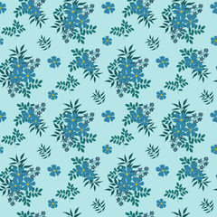 Fashionable pattern in small flowers. Floral seamless background for textiles, fabrics, covers, wallpapers, print, gift wrapping and scrapbooking. Raster copy.
