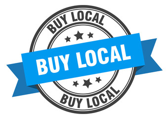 buy local label. buy local blue band sign. buy local
