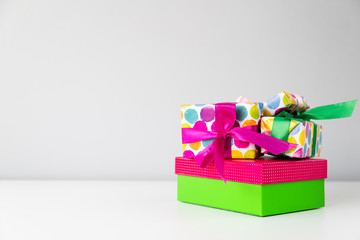 Set of colorful gifts with copy-space