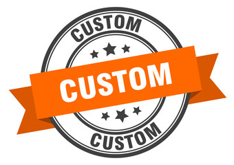 custom label. custom orange band sign. custom