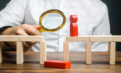 A businessman is studying a problem and ways to solve it. Wrong business model, unprofitability and...