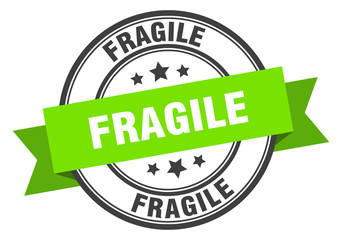 fragile label. fragile green band sign. fragile