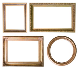 Frames paintings gold antique antiquity collection isolated museum