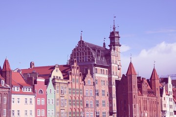 Gdansk, Poland. Filtered vintage color style.