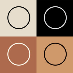 Minimal abstract poster with simple squares and circles in terracotta tones . Modern geometric shapes design in earth colors. Circular elements composition in Scandinavian style.  EPS 10