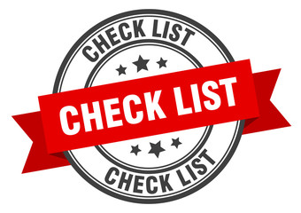 check list label. check list red band sign. check list