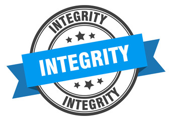 integrity label. integrity blue band sign. integrity
