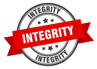 integrity label. integrity red band sign. integrity
