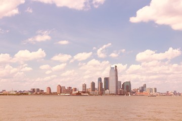 New Jersey - Jersey City. Retro color filter.