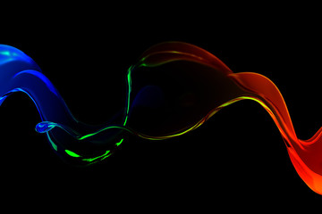 Splash fluid. 3d illustration, 3d rendering.