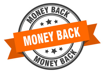 Fototapeta premium money back label. money back orange band sign. money back