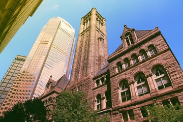 Pittsburgh court house. Retro color filter.