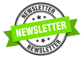 newsletter label. newsletter green band sign. newsletter