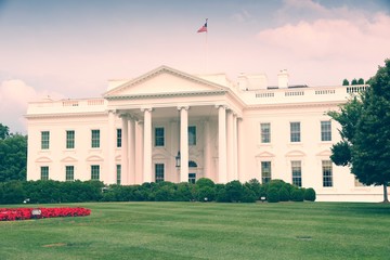 Fototapeta na wymiar White House. Retro filtered colors style.