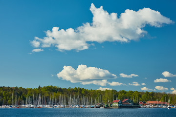 Fototapeta na wymiar Oslo fjord and sky with clouds