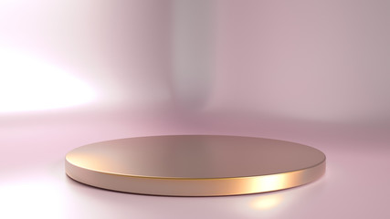 Elegant, beautiful abstract background with elements, studio, pedestal, minimalism. 3d illustration, 3d ..rendering.