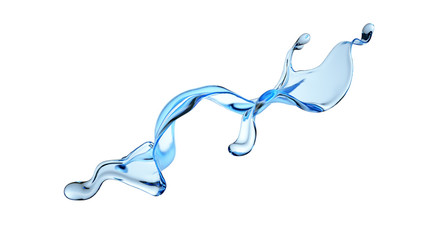 Splash fluid. 3d illustration, 3d rendering.