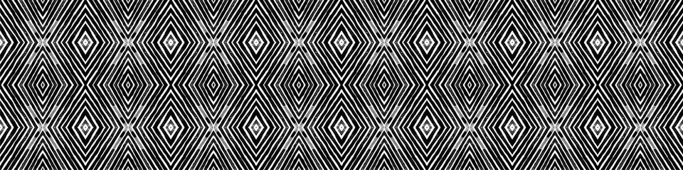 Dark black and white Seamless Border Scroll. Geome