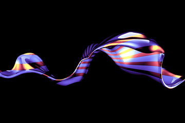 Obraz premium Beautiful elegant metal splash on a black background. 3d illustration, 3d rendering.
