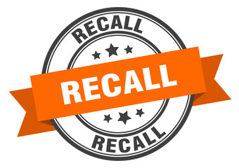 Fototapeta premium recall label. recall orange band sign. recall