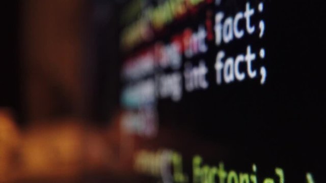 macroscopic view of code sequence on LCD computer screen